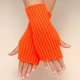 Мітенки короткі в рубчик помаранчеві One Size - зображення 1