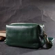 Универсальная сумка для женщин с двумя ремнями из натуральной кожи Vintage 22277 зеленый - изображение 6