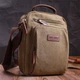 Вместительная вертикальная сумка для мужчин из текстиля Vintage 22238 оливковый - изображение 7