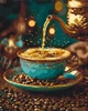 Картина по номерам 50*60 см Натюрморт. Кофе с корицей с красками металлик Оригами LW 3308 большой размер - изображение 1