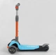 Детский самокат Best Scooter F-39015. Складной алюминиевый руль, 3 PU колеса с подсветкой. Голубой - изображение 3