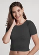 Топ з коротким рукавом та круглим вирізом Giulia CROP T-SHIRT L/XL Grey-poppy seed - изображение 6