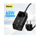 Сітчастий зарядний пристрій Baseus GaN3 Pro Desktop Powerstrip AC+2U+2C 65W EU Black - зображення 5