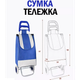 Хозяйственная тачка продуктовая на колесах Складная сумка-тележка 30л Синий - изображение 5