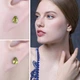 Серебряные серьги 925 пробы с кристаллами хризолита (перидота) "Sparking Chrysolite" - изображение 4