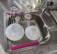 Решетка сушилка для посуды на мойку и подставка под горячее Wash Basin Dryer розовая - изображение 3