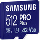 Карта памяти Samsung PRO Plus microSDXC 512GB Class 10 UHS-I U3 V30 A2 + SD адаптер (MB-MD512SA/EU) - изображение 3