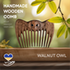 Женский Гребень для Волос ZAMASMEL Wood Smart Owl 12 х 10 х 1,1см Ручная Работа Деревянный Орех - изображение 2