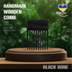 Мужской Гребень для Волос и Бороды ZAMAS Wood Black Bone 9 х 6,5 х 1см Ручная Работа Деревянный Термограб - изображение 2