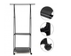 Вішалка стійка органайзер для одягу металева THE NEW COAT RACK з полицею для взуття на колесах 160 х 55 х 42 см навантаження до 20 кг - зображення 3