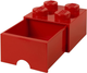 Pojemnik do przechowywania LEGO Storage Brick Drawer 4 z szufladą Czerwony (40051730) - obraz 2