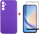 Комплект чехол для смартфона + стекло DENGOS для Samsung Galaxy A34 5G Purple (DG-KM-42) - изображение 1