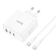 СЗУ Hoco N30 Glory PD65W (2Type-C/1USB) + Type-C to Type-C White - изображение 2