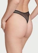 Комплект женского белья прозрачный с сердечками Victoria's Secret 34B-S Tease Unlined Demi Bra & High-Leg Scoop Thong Panty черный (70400236513QC534B/S) - изображение 7