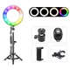 Кільцевая LED-лампа с RGB подсветкой 8 дюймов с штативом 0.45 м белая - изображение 4