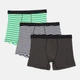 Трусы (3шт) Basic Collection M темно синий, салатовы в полоску, сине серый меланж 1438092940 - изображение 1