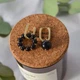 Серьги натуральный камень Агат черный + вставки фур-ра гип-ный сплав цвет золото d-12х6мм L-37мм - изображение 1