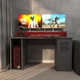 Компьютерный стол с подсветкой Комбо 1350х600х710/860 мм Антрацит (SKRZ1000-018) - изображение 1