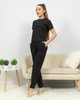 Пижама женская из рубчика футболка и штаны Черный Maybel 2XL 322 (3172_5) - изображение 1