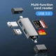 Кардридер перехідник 7 в 1 type C/USB micro USB/TF/SD/USB-флеш сірий - зображення 1