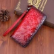 Женский кожаный кошелек клатч KIRS с тиснением цветы на молнии красный (1570Р) - изображение 1