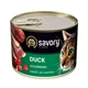 Вологий корм для котів Savory Cat Can Adult Duck з качкою паштет 200 г (MLZ8637) - зображення 1