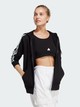 Bluza damska rozpinana z kapturem Adidas W 3S FT HD IC8769 L Czarna (4066752391359) - obraz 1