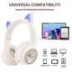 Детские беспроводные Bluetooth наушники AZK-01 c RGB подсветкой и встроенным микрофоном Бежевый - изображение 3