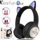 Детские беспроводные Bluetooth наушники AZK-01 c RGB подсветкой и встроенным микрофоном Чёрный - изображение 2
