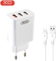 Сетевое зарядное устройство XO QC 3.0 L72 30W (18W/1USB + 2.4A/2 USB) + Type C White (L72-TC-WH) - изображение 2