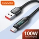 Кабель Toocki USB – Type-C PD 100W 6А LED дисплей швидка зарядка для смартфонів планшетів 1000мм Black (728953682066) - зображення 1