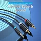 Аудіо-кабель з AUX mini-Jack 3,5 мм на Double RCA тюльпан Vention 2RCA Male Cable (2m). Black - зображення 4