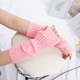 Митенки рубчик отдельные рукава пудровые 61230 One Size - изображение 1