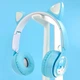Бездротові навушники "Котячі вушка" CatEar QC-28T з підсвіткою RGB Bluetooth MP3 плеєр Блакитні - зображення 2