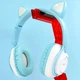 Бездротові навушники "Котячі вушка" CatEar QC-11 з підсвіткою RGB Bluetooth MP3 плеєр Блакитні - изображение 1