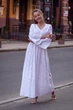 Бавовняна сукня довга з перфорацією Cotton XL білий 43396273 - зображення 3