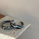 Серьги-кольца гвоздики Honey Fashion Accessories черно-белый (12-142) - изображение 2