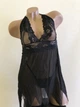 Комплект пеньюар и трусики комбинация сексуальное эротическое белье Sexy S черный (8-135) - изображение 2