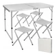 Стол для пикника раскладной с 4 стульями Folding Table 120х70х60 см White - изображение 1