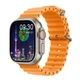 Розумний смарт-часи HW9 ULTRA Max 49 mm AMOLED екран з функцією дзвінка титанове золото з помаранчевим ремінцем - зображення 1
