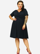 Sukienka trapezowa damska Plus Size Karko U334 50-52 Granatowa (5903676038160) - obraz 1