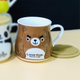 Кружка з бамбуковою кришкою "Love Cup", 450мл (Велика керамічна чашка для чаю) Коричневий - зображення 4