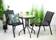Комплект Садових Меблів Круглий Стіл 60 см + 2 Крісла Текстилен GardenLine Majorka-2 Grey Сірий для дачі для тераси для лоджії для балкону Польща - зображення 3