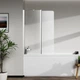 Шторка для ванни скляна AVKO Glass W436 Chrome на 2 секції 140 х 90 см - зображення 1