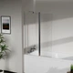 Шторка для ванни скляна AVKO Glass W436 Chrome на 2 секції 140 х 90 см - зображення 2