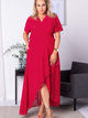 Sukienka trapezowa damska Plus Size Karko SA633 52 Różowa (5903676046592) - obraz 6