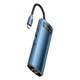 Концентратор хаб USB Type-C 8в1 картридер зарядка 100Вт Baseus Metal Gleam WKWG000103 синий - изображение 1