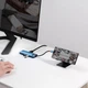 Концентратор хаб USB Type-C 8в1 картридер зарядка 100Вт Baseus Metal Gleam WKWG000103 синий - изображение 4