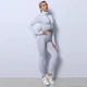 Женский спортивный комплект лосины + топ на молнии Серый M - изображение 1