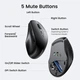Мышь беспроводная UGREEN MU101 бесшумная Bluetooth 2,4 ГГц 4000 точек на дюйм Black (90395) - изображение 3